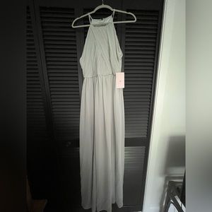 Anthropologie’s BHLDN gray/silver long formal dress NWT